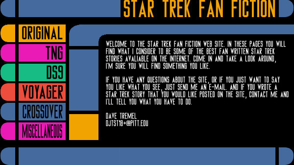 Star Trek fan fiction site map.